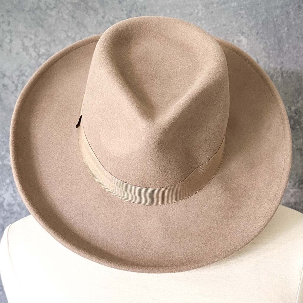 American Hat Makers Oakley Crushable Wool Felt Teardrop Fedora, NWT